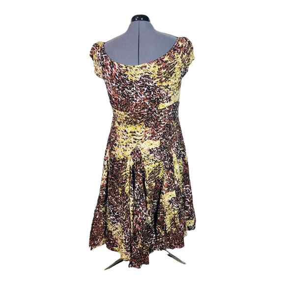 Grace Dresses Womens Animal Print Flared Mini Dress A Line Cap Sleeves Large - Picture 5 of 8